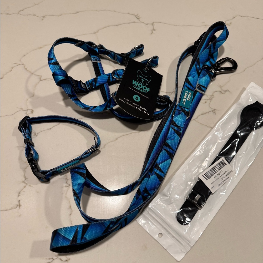 Blue Dog Harness and Leash Set